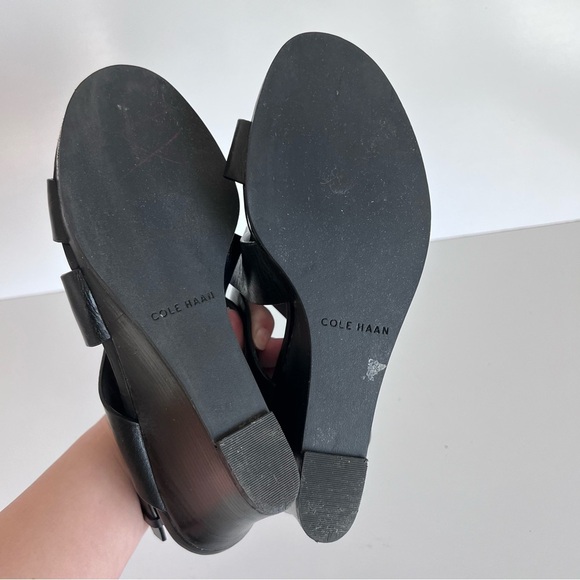 Cole Haan Women’s Penelope Black Leather Wedges 8.5B - Picture 14 of 14